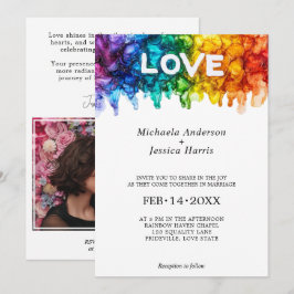 🌈写真絵を描LGBTQ With Love 結婚's 招待状