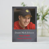 写真縦置き – 3 x 5卒業発表 招待状 (スタンド正面)