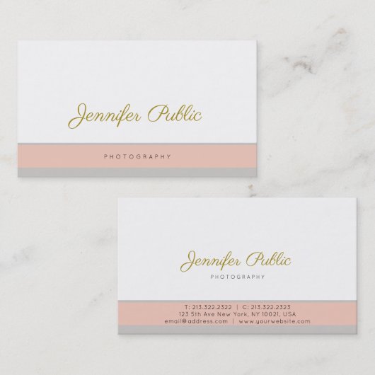 写真美しいサロン美容師ラグジュアリー 名刺 (正面/裏面)