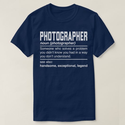 写真者定義デザイン写真カメラ Tシャツ (デザイン正面)