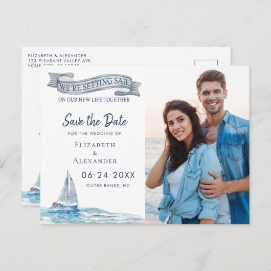 写真航海のの日付を保存 案内ポストカード (正面/裏面)