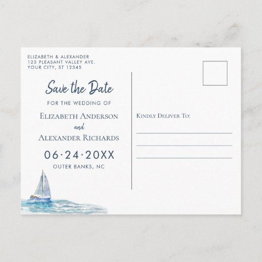 写真航海のの日付を保存 案内ポストカード (裏面)