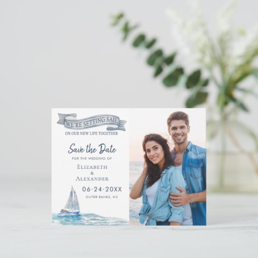 写真航海のの日付を保存 案内ポストカード (スタンド正面)