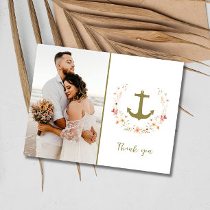 写真航海のビーチ結婚式ありがとう ポストカード