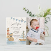 写真航海の付誕生日招待状 招待状 (スタンド正面)