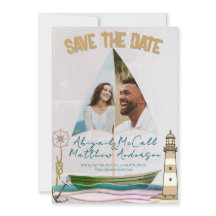 写真航海の帆船フラット日付カードを保存