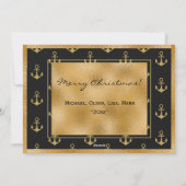 写真航海の金ゴールドいかりクリスマスカード シーズンカード (裏面)