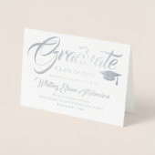 写真芸術的の卒業招待状 箔カード (正面)