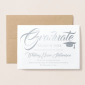 写真芸術的の卒業招待状 箔カード (封筒付き正面)