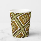 写真茶と緑の抽象芸術天井 紙コップ (裏面)