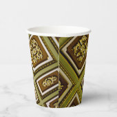 写真茶と緑の抽象芸術天井 紙コップ (右)
