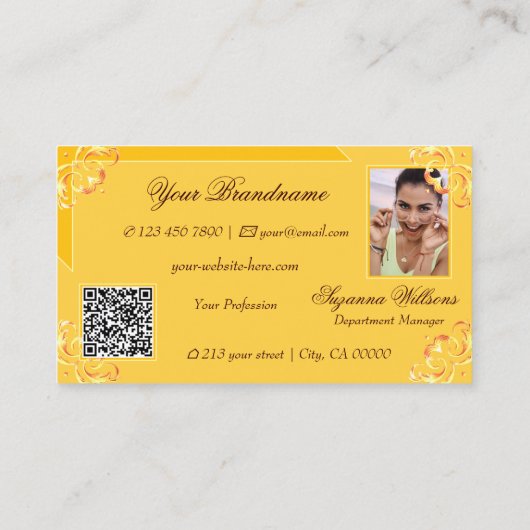 写真華美とQRコード付きミカン 名刺 (裏面)