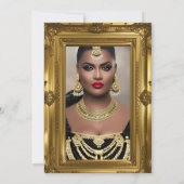 写真華美エレガント誕生日パーティー金ゴールド 招待状 (裏面)