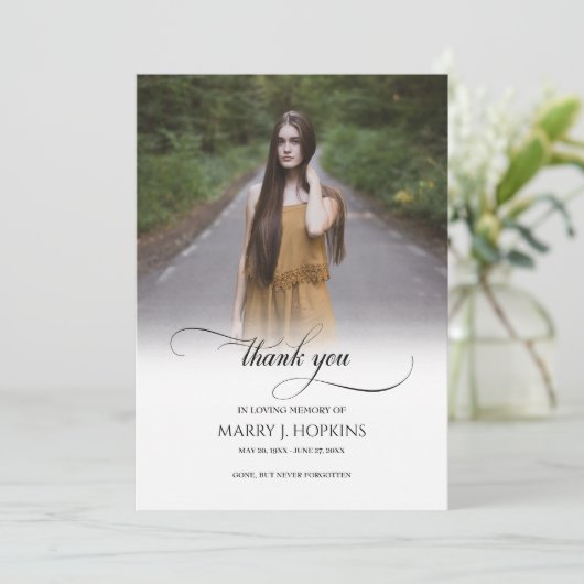 写真葬儀の書字サンキューカード サンキューカード (スタンド正面)