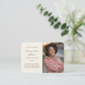 写真葬儀付きメモリアルアイボリー金ゴールド 名刺 (スタンド正面)