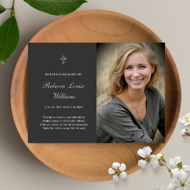 写真葬儀炭グレー付きメモリアルカード 名刺