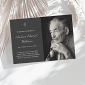 写真葬儀炭グレー付きメモリアルカード 名刺