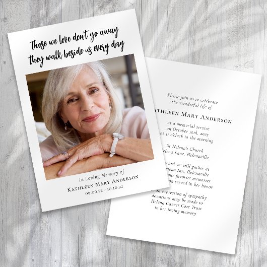 写真葬儀記念お祝い・オブ・ライフ 招待状