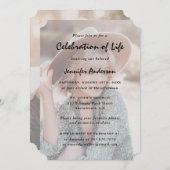 写真葬儀記念お祝い・オブ・ライフ 招待状 (正面/裏面)