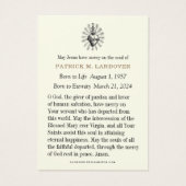 写真葬儀記念カトリック祈りの言葉 (裏面)