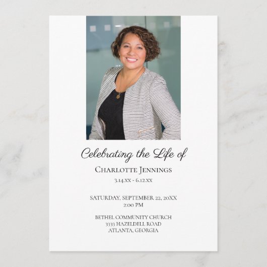 写真葬儀記念シンプル奉仕順プロ プログラム (正面)