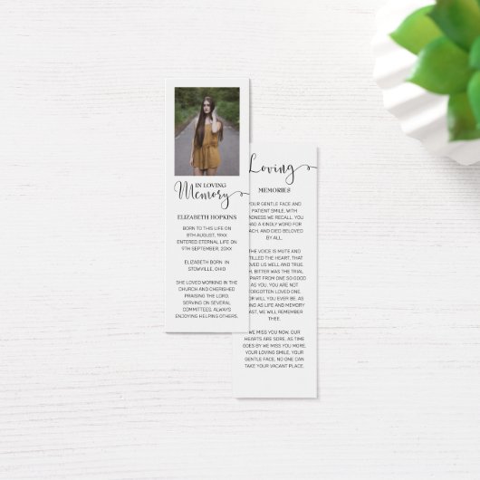 写真葬儀記念ブックマークカード (デスク)