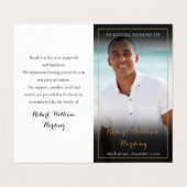 写真葬儀記念折りたたみ祈りの言葉カード2 名刺 (外部フラット)