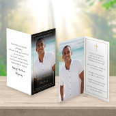 写真葬儀記念折りたたみ祈りの言葉カード2 名刺