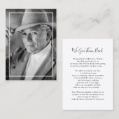 写真葬儀記念祈りの言葉カード コーリングカード (正面/裏面)