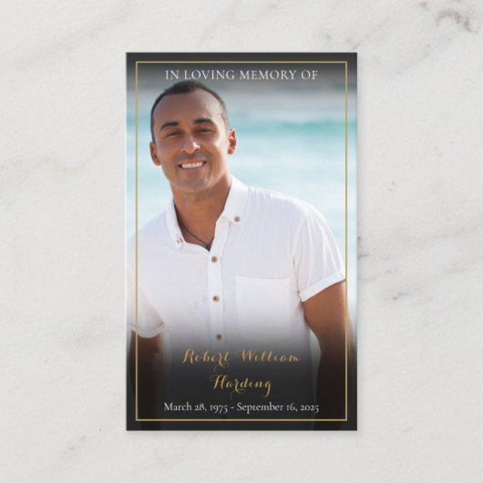 写真葬儀記念祈りの言葉カード 名刺 (正面)