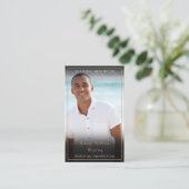 写真葬儀記念祈りの言葉カード 名刺 (スタンド正面)