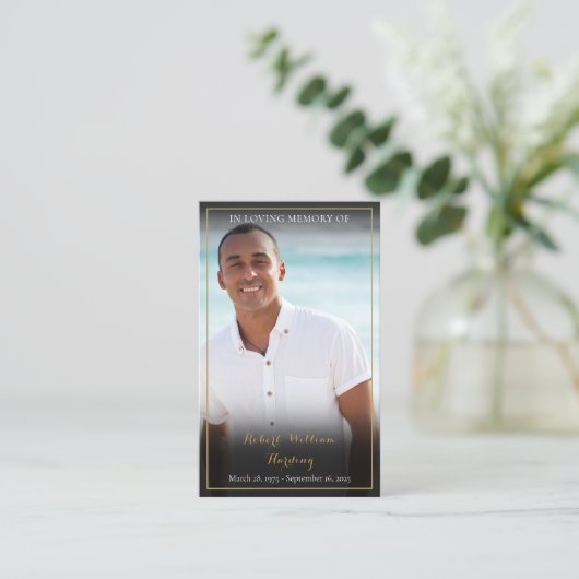 写真葬儀記念祈りの言葉カード 名刺 (スタンド正面)