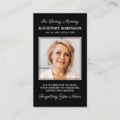 写真葬儀記念祈りの言葉カード 名刺 (正面)