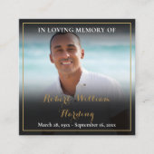 写真葬儀記念祈りの言葉詩カード スクエア名刺 (正面)