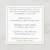 写真葬儀記念祈りの言葉詩カード スクエア名刺 (裏面)