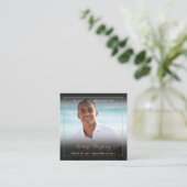 写真葬儀記念祈りの言葉詩カード スクエア名刺 (スタンド正面)