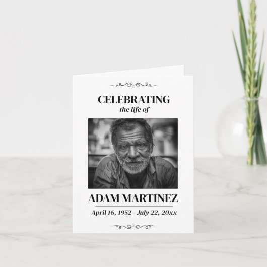 写真葬式お祝い・オブ・ライフ 招待状 (正面)