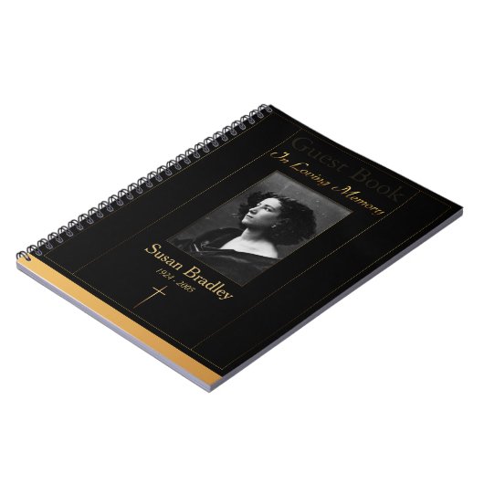 写真葬式ゲストブック(金ゴールド配管+クロス付) ノートブック (左側)