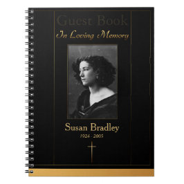 写真葬式ゲストブック(金ゴールド配管+クロス付) ノートブック