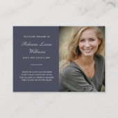 写真葬式ブルーグレー付きメモリアルカード 名刺 (正面)