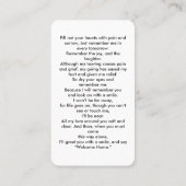 写真葬式悔やみや弔慰シンプル記念祈りの言葉カード 名刺 (裏面)