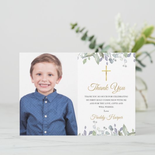 写真薄紫水の色の最初の聖餐式 サンキューカード (スタンド正面)