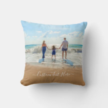 写真装飾用クッションとカスタム文字