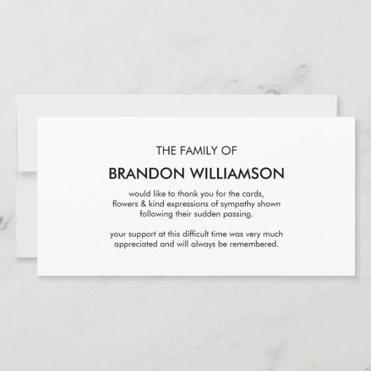 写真記念お葬式ありがとう サンキューカード (裏面)