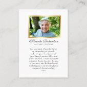 写真記念エレガントカトリック祈りの言葉カード プレイスカード (裏面)