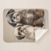 写真記念カスタム贈り物付きペット二毛布 シェルパブランケット (正面(横))