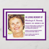 写真記念式典または葬儀招待状 招待状 (正面/裏面)