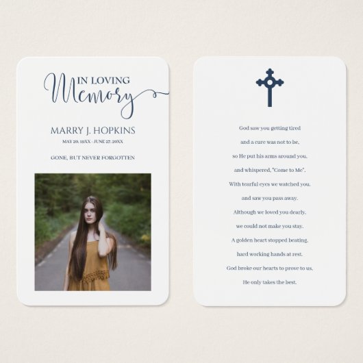 写真記念祈りの言葉カード (正面&裏面)