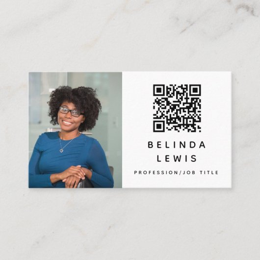 写真訪問通話カードQRコード名刺 名刺 (正面)