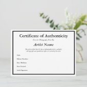 写真証明書テンプレートの本物であることの証明 招待状 (スタンド正面)